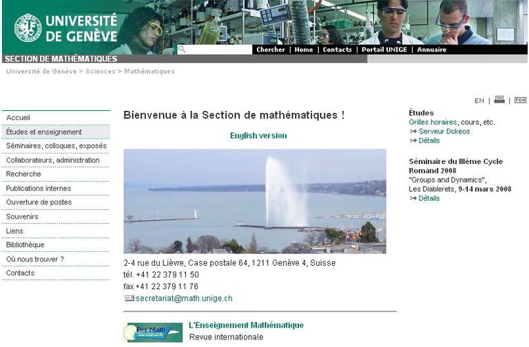 Site de la section de math